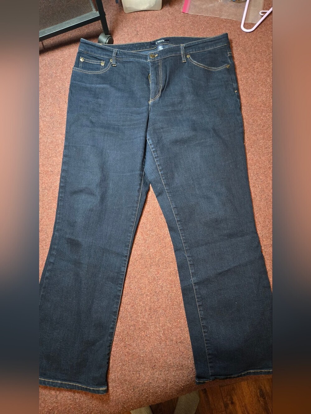 Chaps Denim Straight Jeans Size 16 Dark Wash 28in Inseam